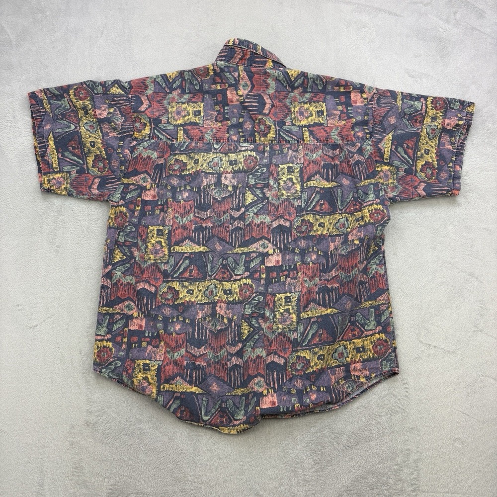 Vintage Marc Daniels Shirt Mens XL Blue Multicolor Red Eye Made In USA Abstract - Picture 3 of 8